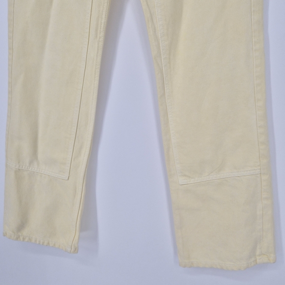 Zara Cargo Yellow Wide Leg Colorful Spring Cotton Denim Jeans - Picture 4 of 9